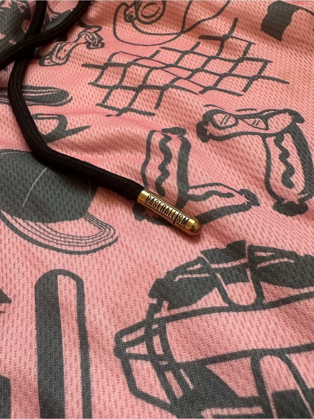 Baseballism YXL Pink Graphic Shorts with Black Drawstring - Picture 6 of 7
